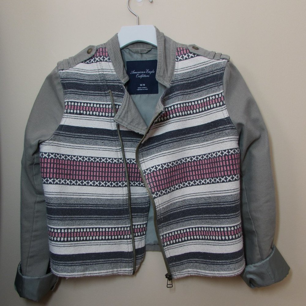 Textured Asymmetrical Zipper Jacket